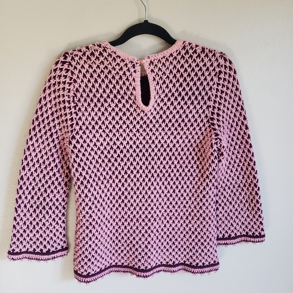 1960s Vintage Chenille Pullover Sweater Loubella Of California Extendable - Picture 6 of 8